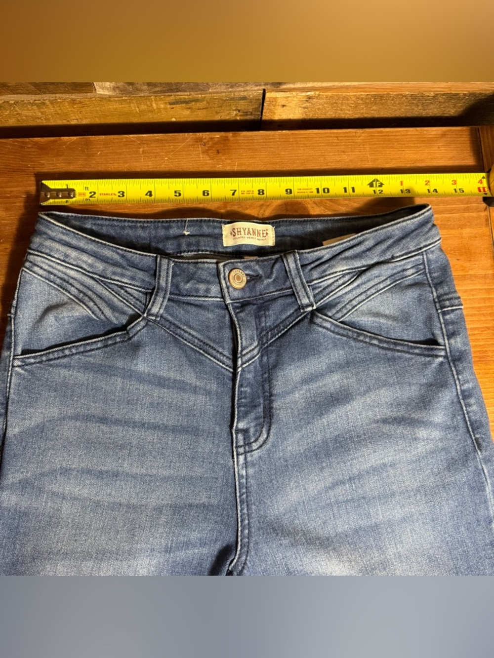 Shyanne High Rise Flare Jeans Western Seamed Denim Women's Size 29x34 - Picture 5 of 7